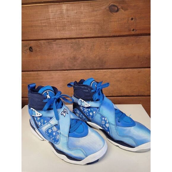 Jordan 8 Retro Snow Blizzard Gs Sneakers Sz 5Y 305368-400 - Picture 1 of 8